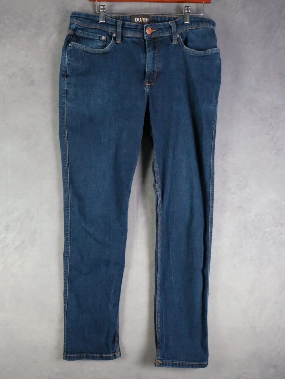 DU/ER Men's Jeans 34x30 Dark Blue Straight Leg Cotton Blend